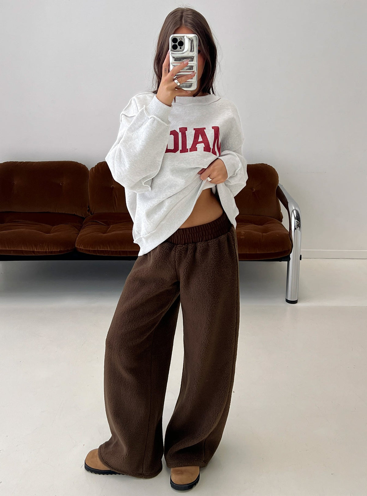 Siberia Fleece Track Pant Chocolate Brown