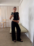 Gavrielle Jersey Wide Leg Pants Black