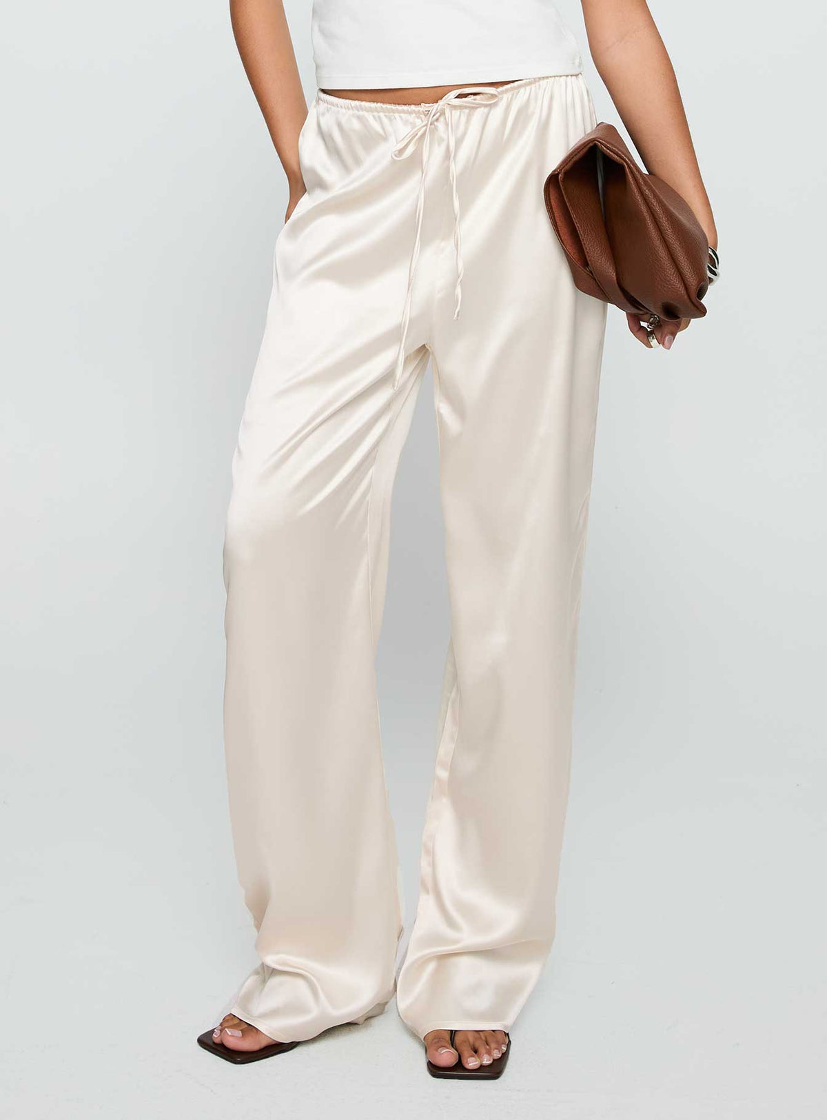 Soulstar Satin Pants Champagne