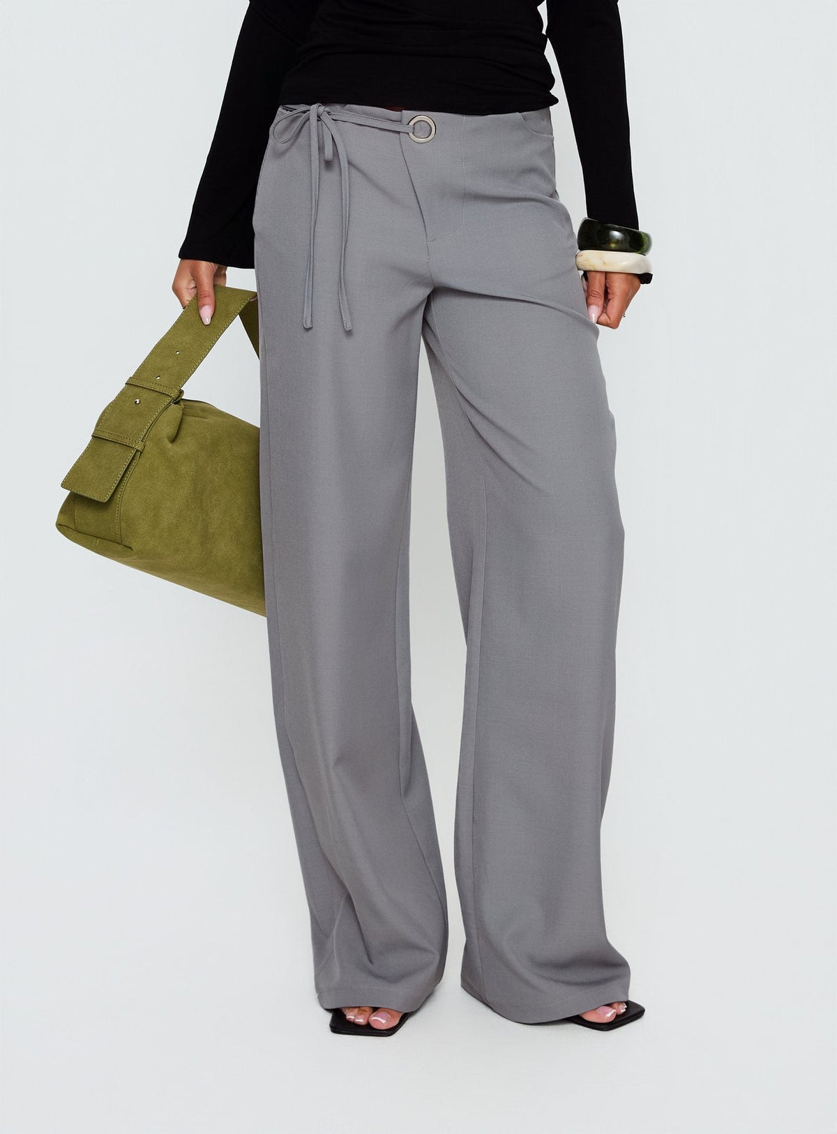 Ikana Tie Side Pants Grey