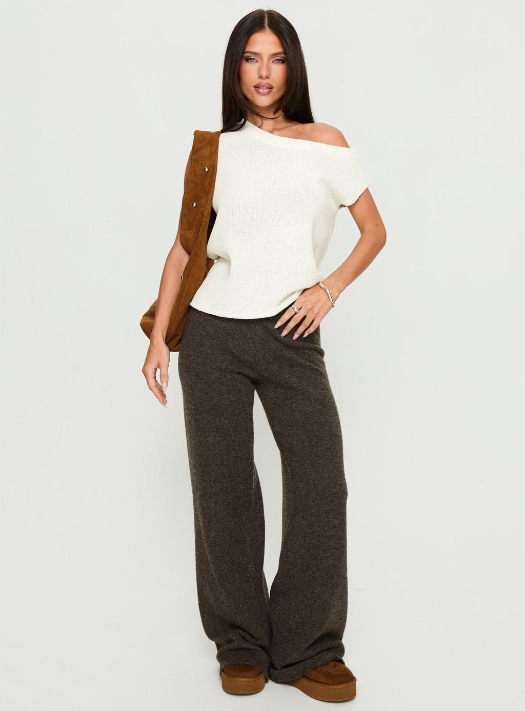 Karee Knit Pants Brown