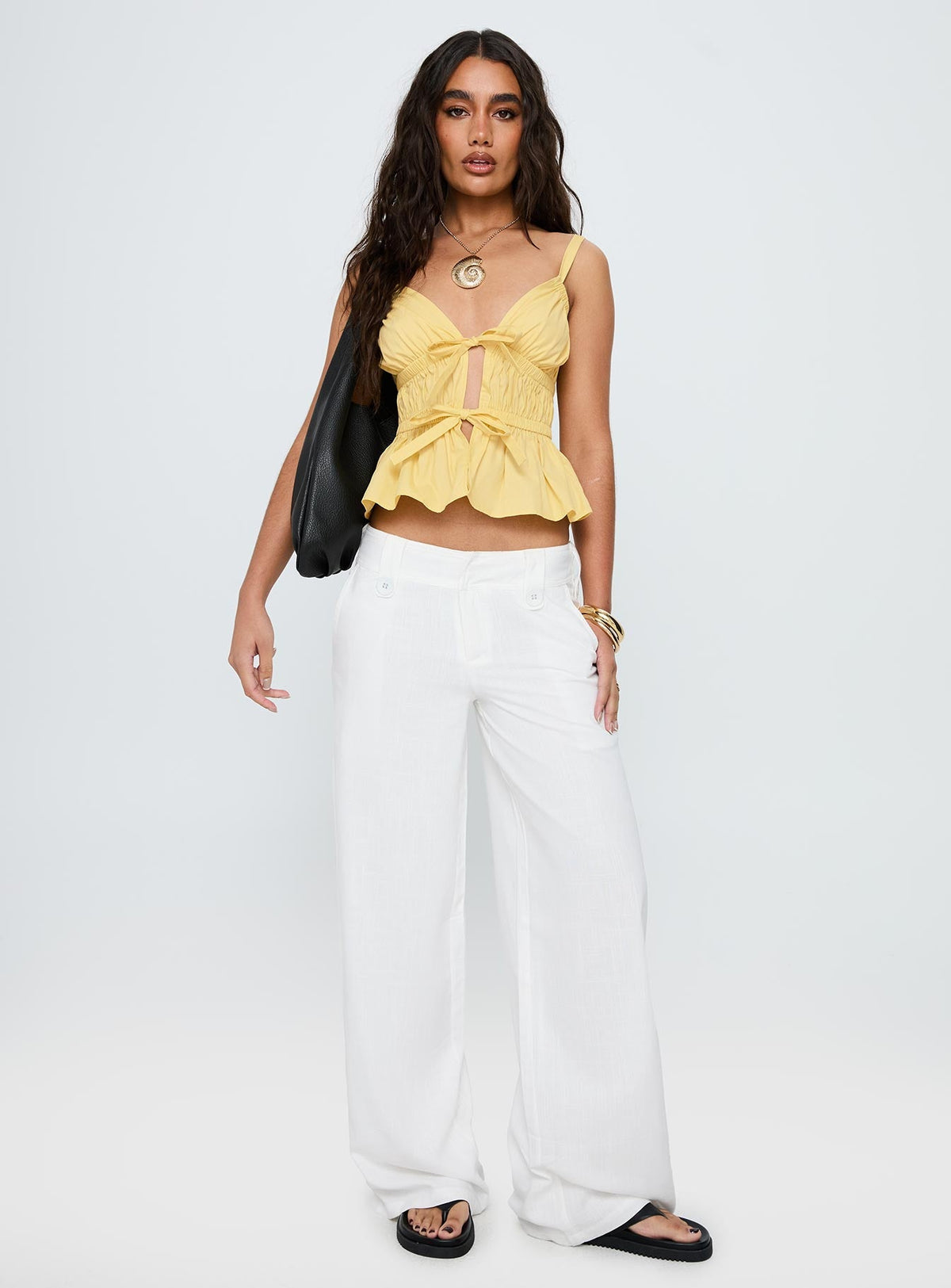 Pedra Wide Leg Pant White