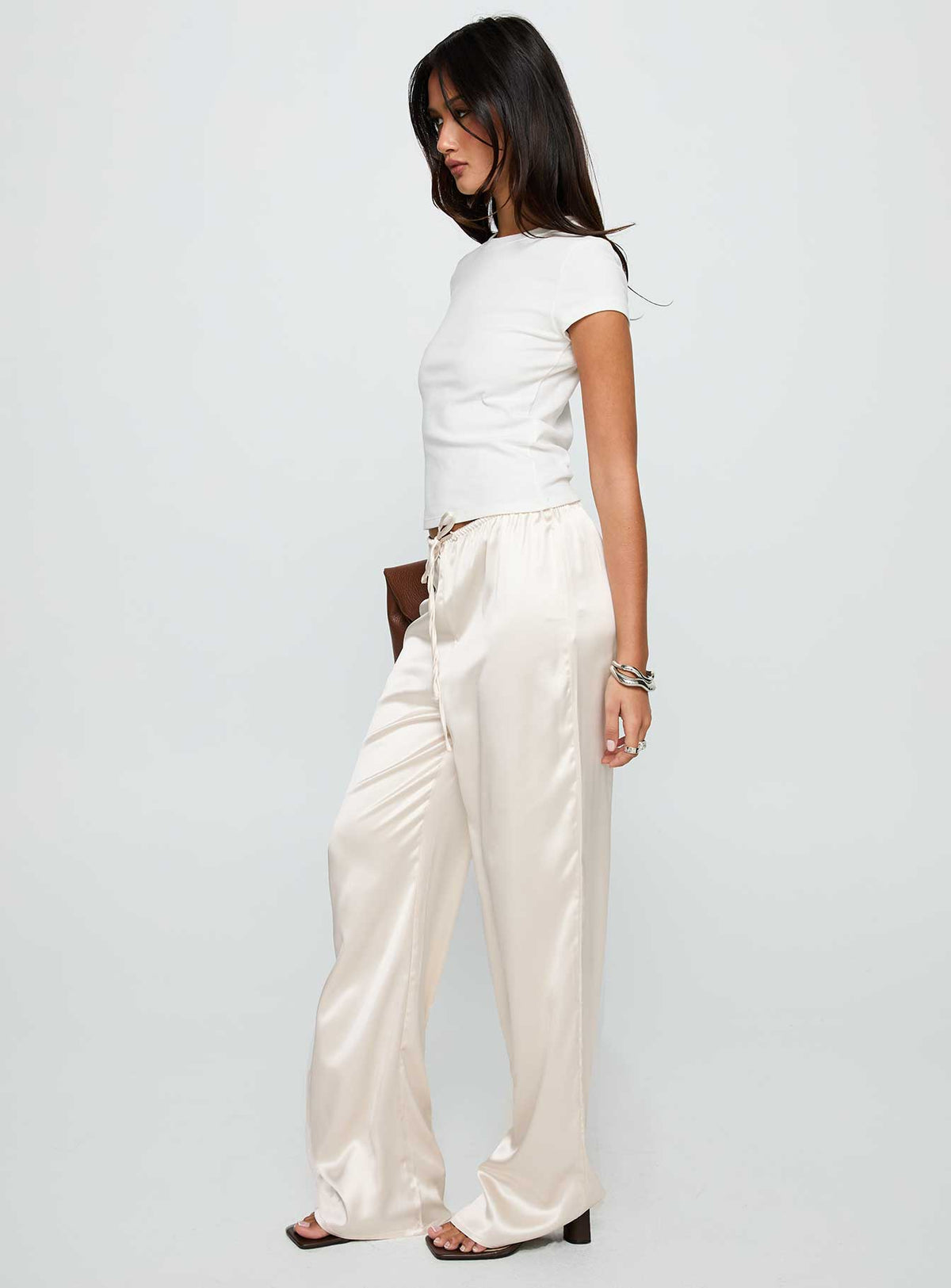 Soulstar Satin Pants Champagne