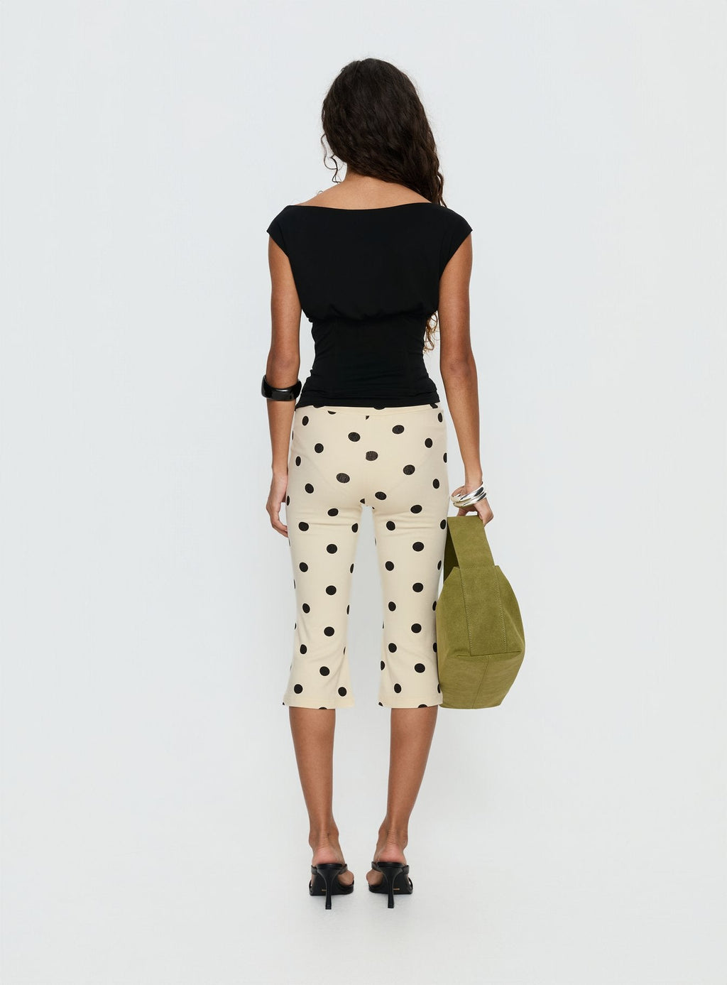 Samaira Capri Pant Cream Polka Dot