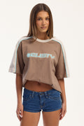 Rusty Timmy Target 220 Oversize Tee Mushroom/Aqua
