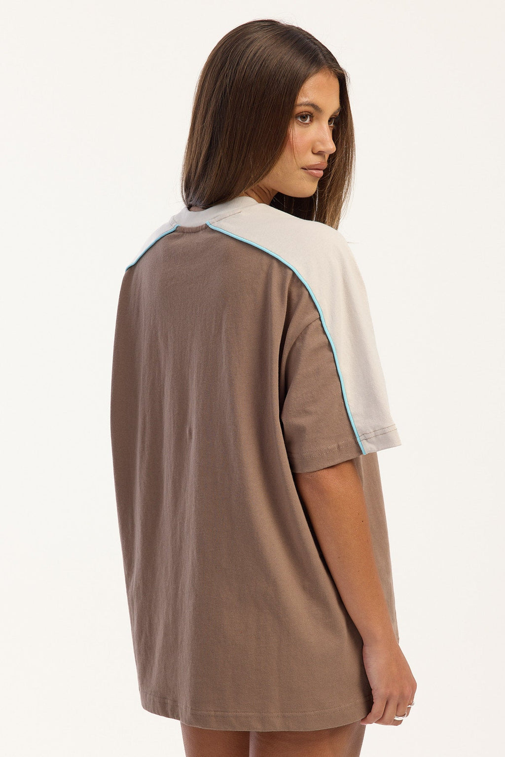 Rusty Timmy Target 220 Oversize Tee Mushroom/Aqua