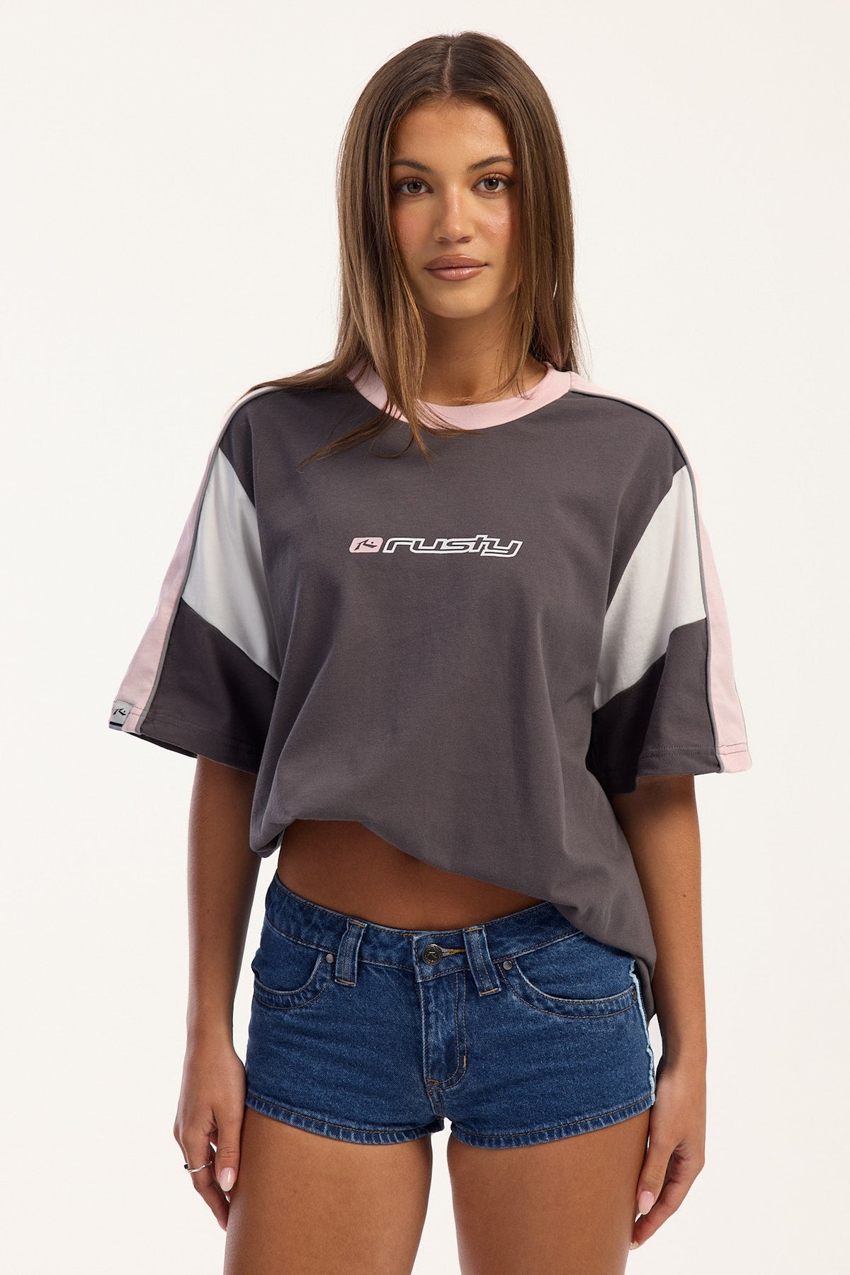 Rusty New Break 220 Oversized Tee Carbon