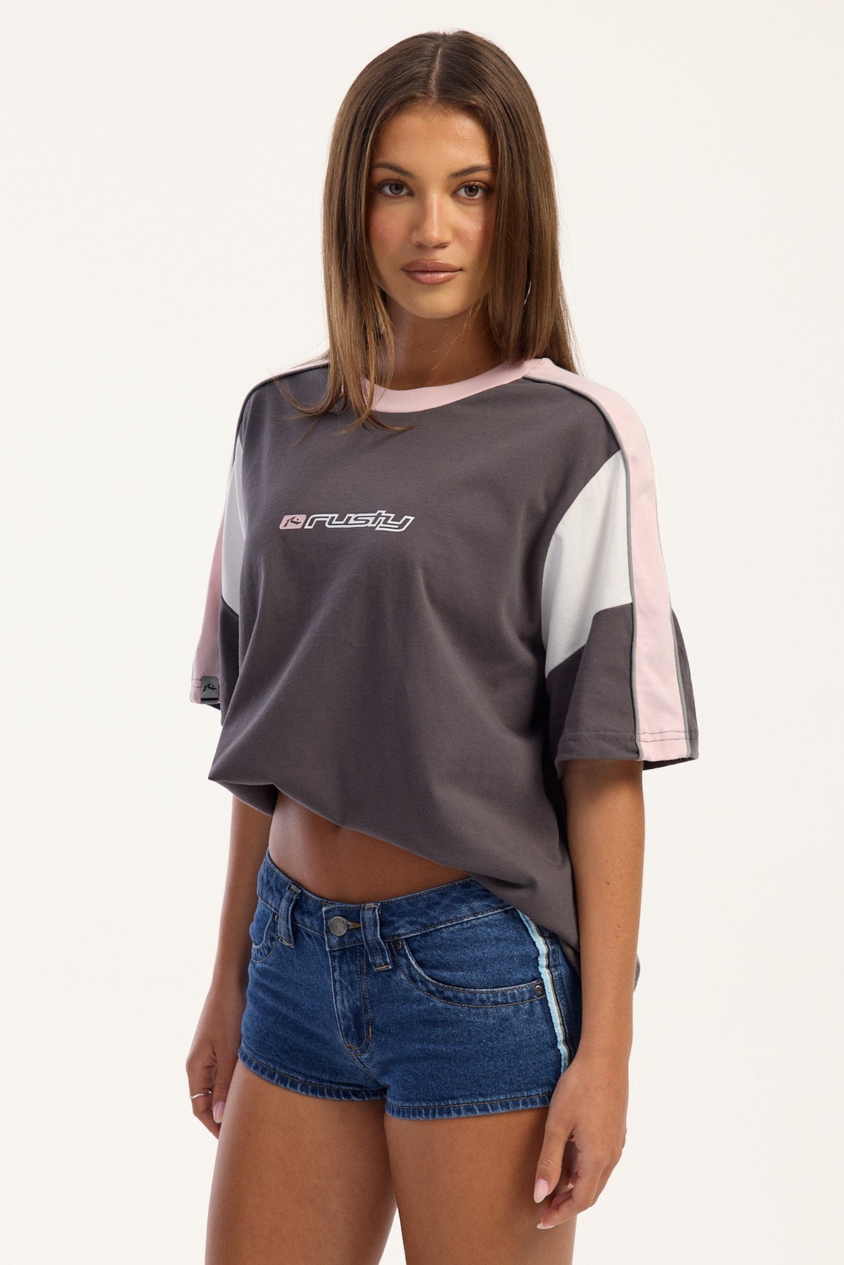 Rusty New Break 220 Oversized Tee Carbon