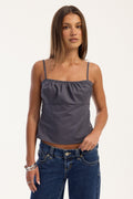 Perfect Stranger Talia Gathered Top Charcoal