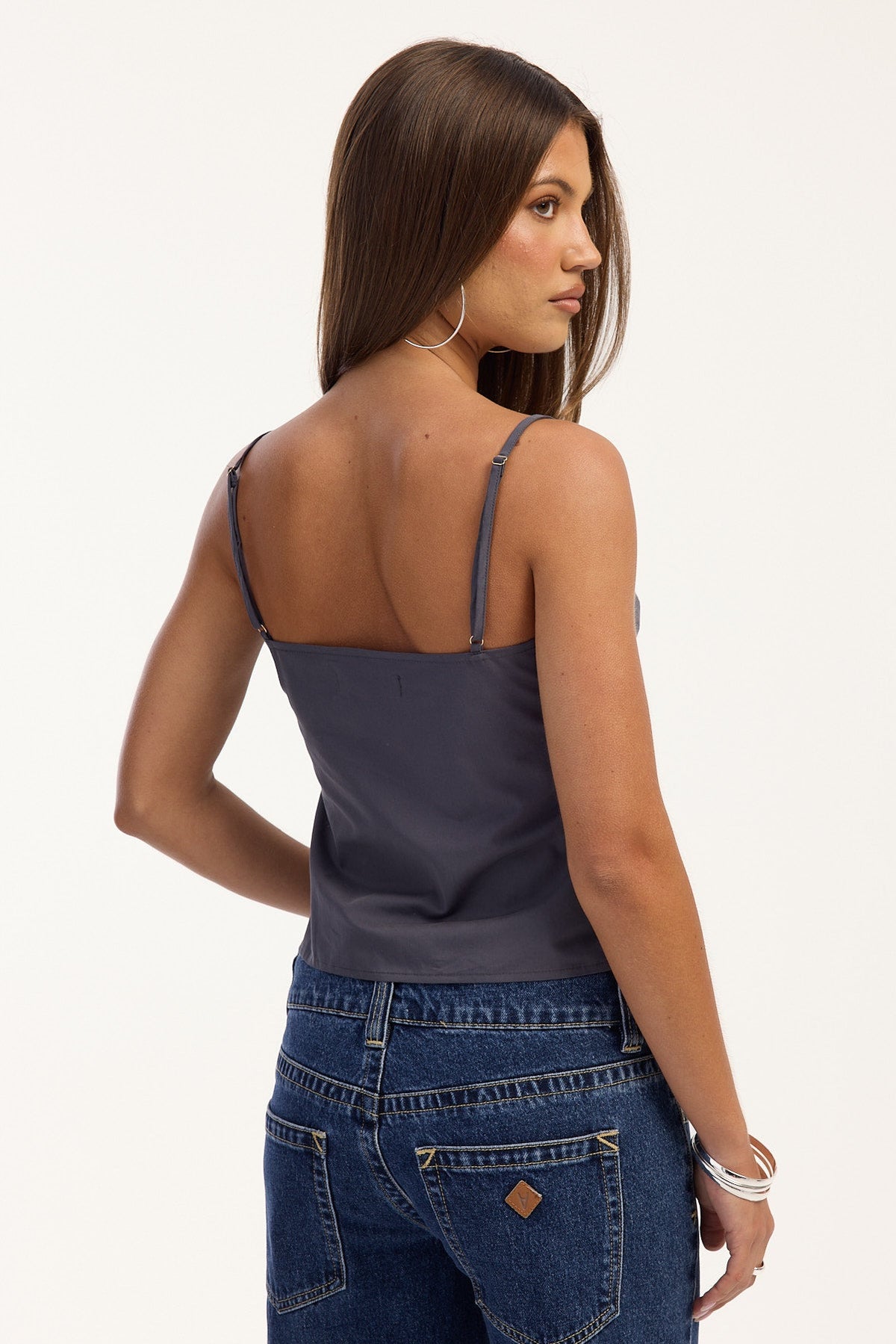 Perfect Stranger Talia Gathered Top Charcoal