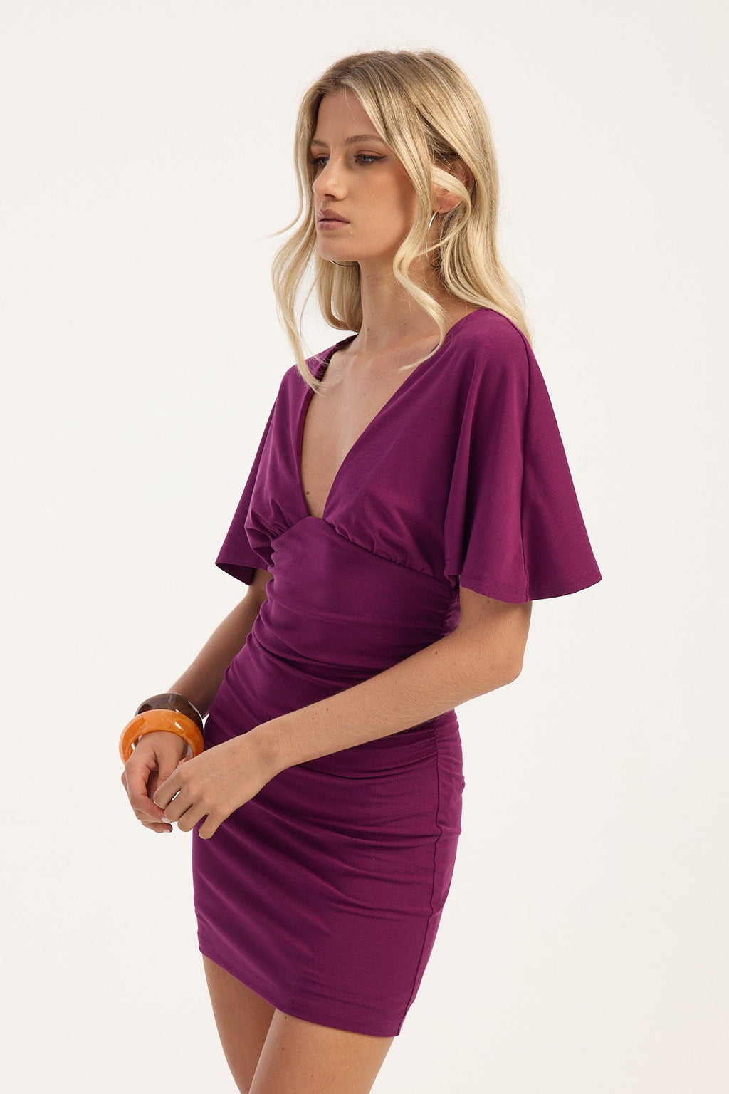 Luck + Trouble Adeline Mini Dress Plum