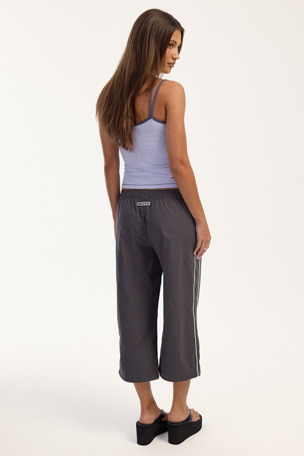 Rusty Played Low Rise Capri Track Pant Carbon