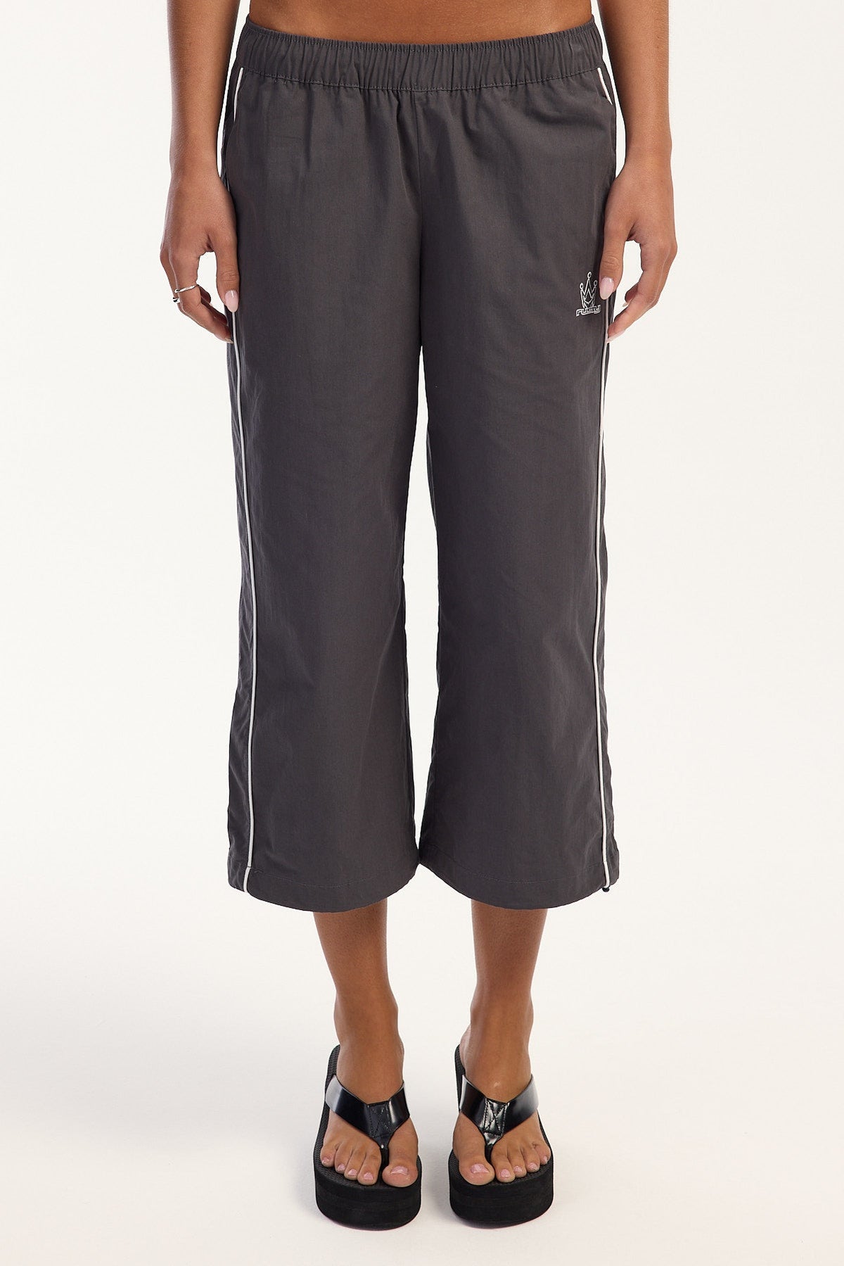 Rusty Played Low Rise Capri Track Pant Carbon