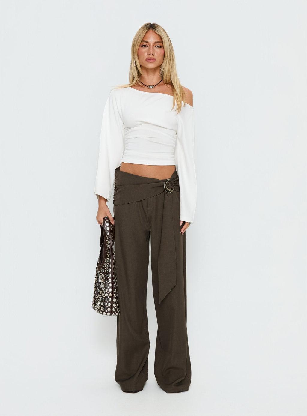 Elisson Layered Buckle Pants Grey