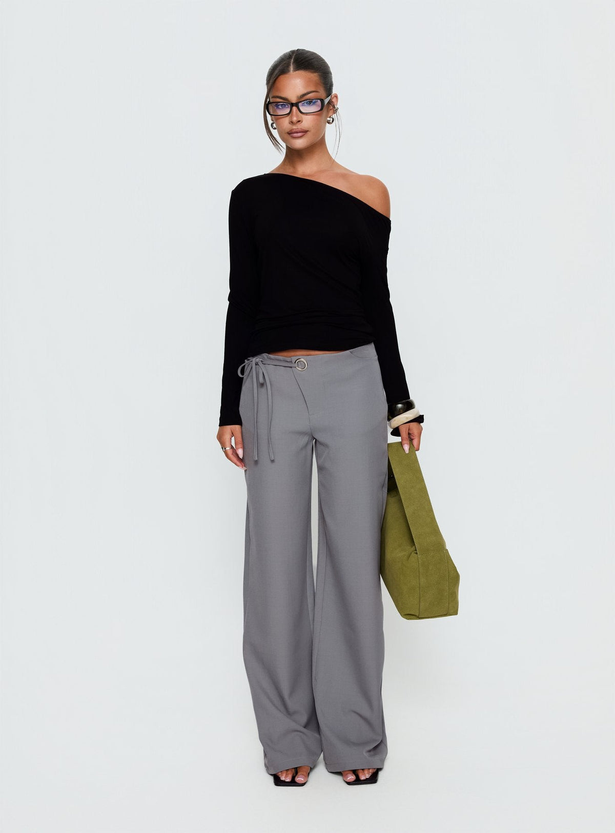 Ikana Tie Side Pants Grey
