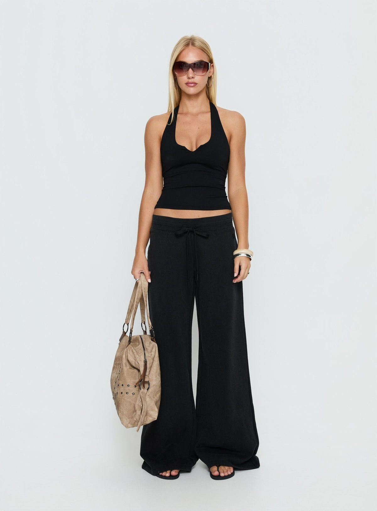 Dodie Wide Leg Pants Washed Black