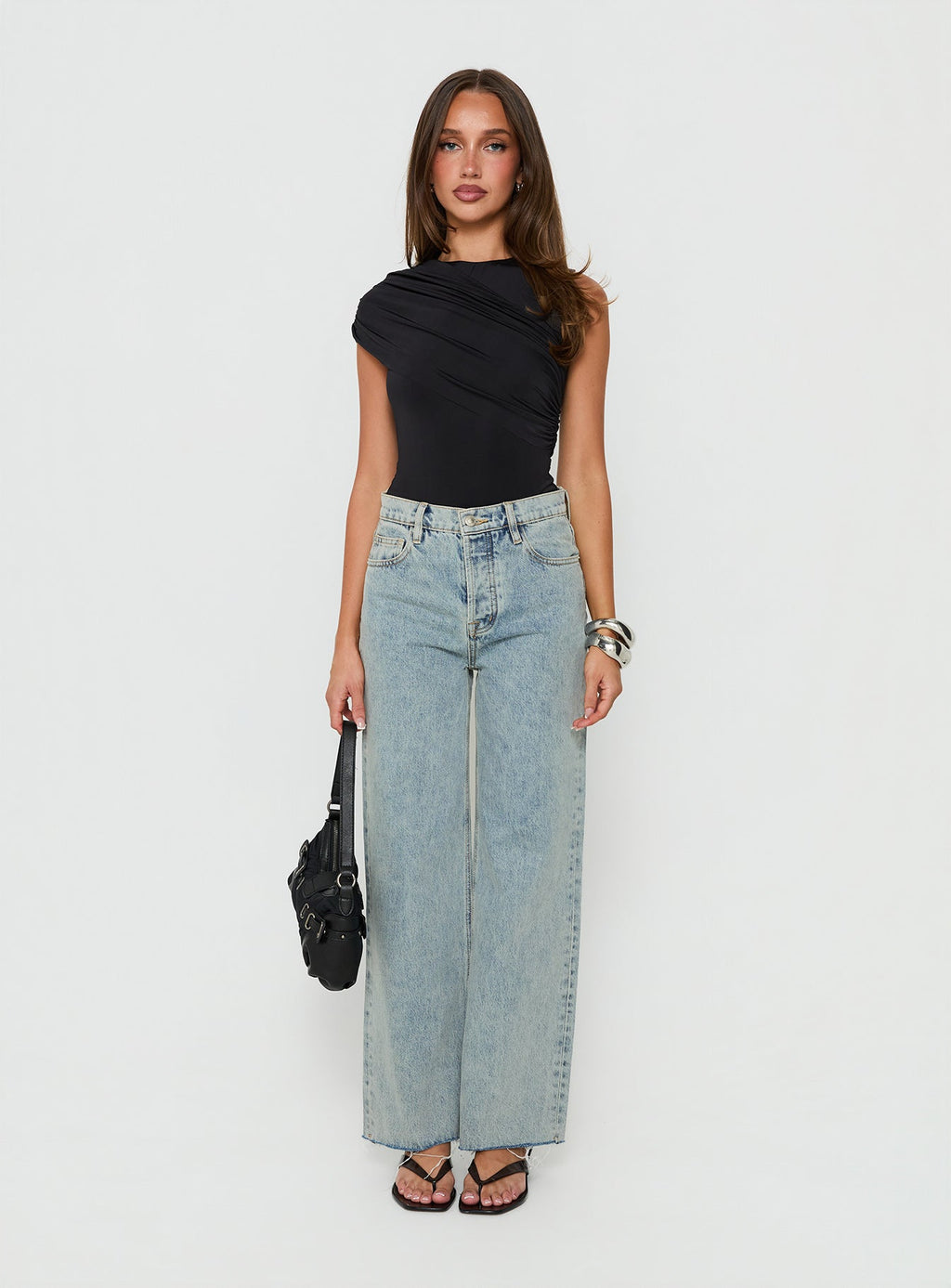 Fawcett High Rise Straight Leg Jeans Light Blue Wash Petite
